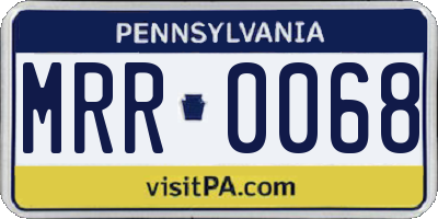 PA license plate MRR0068
