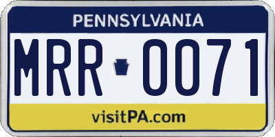 PA license plate MRR0071