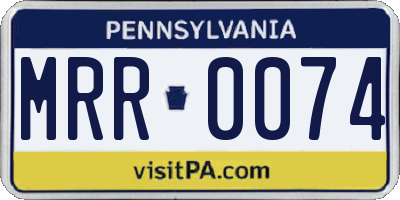 PA license plate MRR0074