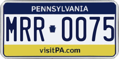 PA license plate MRR0075