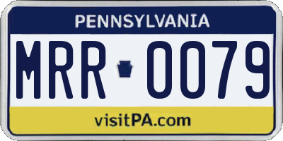 PA license plate MRR0079