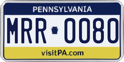PA license plate MRR0080