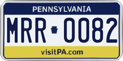 PA license plate MRR0082
