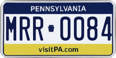 PA license plate MRR0084