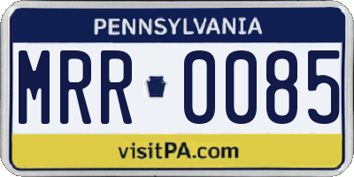 PA license plate MRR0085