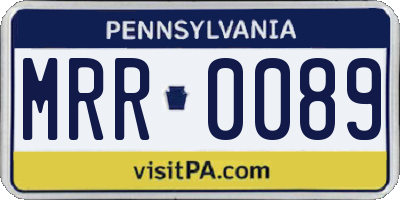 PA license plate MRR0089