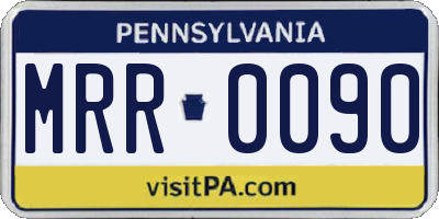 PA license plate MRR0090