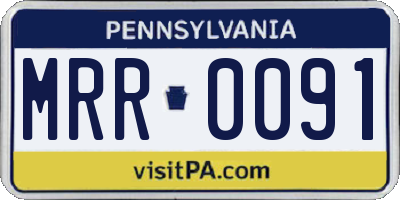 PA license plate MRR0091
