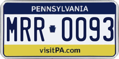 PA license plate MRR0093