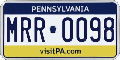 PA license plate MRR0098