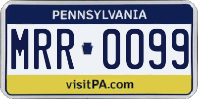 PA license plate MRR0099