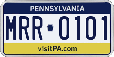 PA license plate MRR0101
