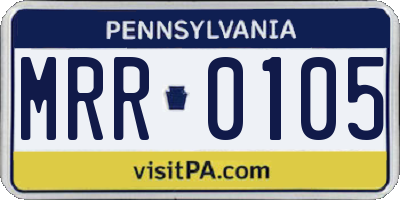 PA license plate MRR0105