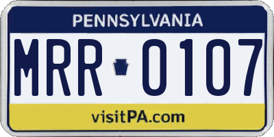 PA license plate MRR0107