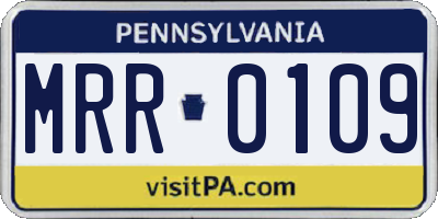 PA license plate MRR0109