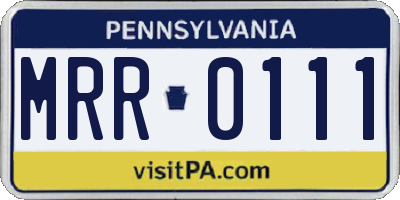 PA license plate MRR0111