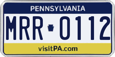 PA license plate MRR0112