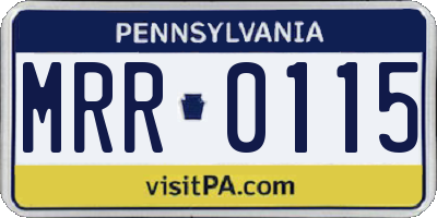 PA license plate MRR0115