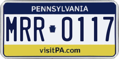 PA license plate MRR0117