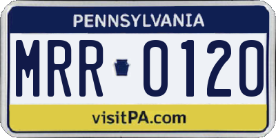 PA license plate MRR0120
