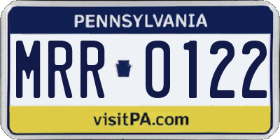 PA license plate MRR0122