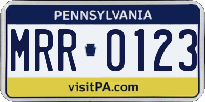 PA license plate MRR0123