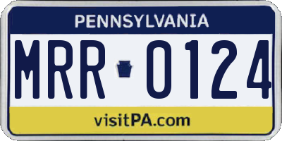 PA license plate MRR0124