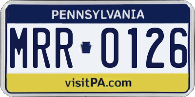 PA license plate MRR0126
