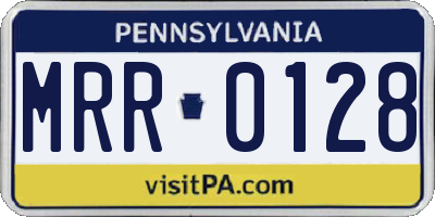 PA license plate MRR0128
