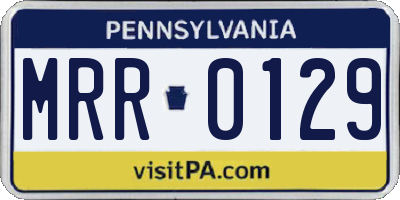 PA license plate MRR0129