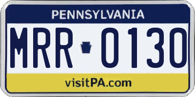 PA license plate MRR0130