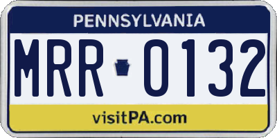 PA license plate MRR0132