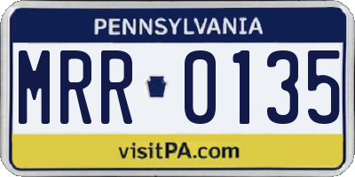 PA license plate MRR0135
