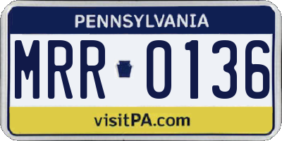 PA license plate MRR0136
