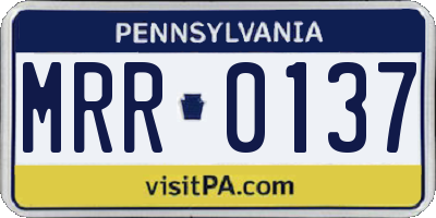 PA license plate MRR0137