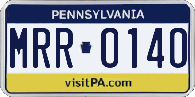 PA license plate MRR0140