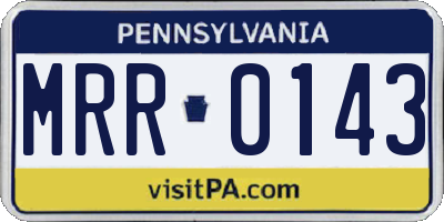 PA license plate MRR0143