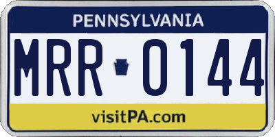 PA license plate MRR0144