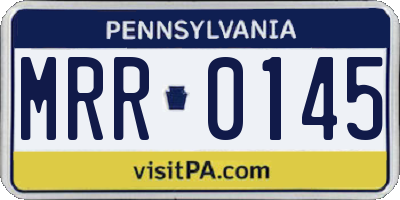 PA license plate MRR0145
