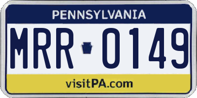 PA license plate MRR0149