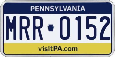PA license plate MRR0152