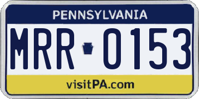 PA license plate MRR0153