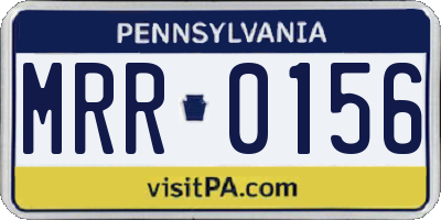 PA license plate MRR0156