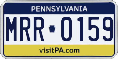 PA license plate MRR0159