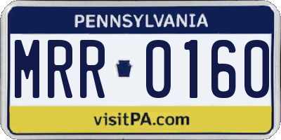 PA license plate MRR0160