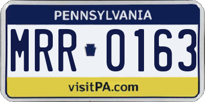 PA license plate MRR0163