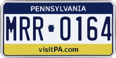 PA license plate MRR0164