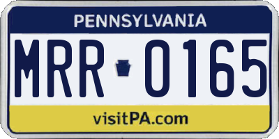 PA license plate MRR0165
