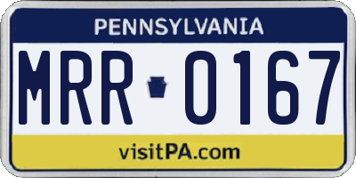PA license plate MRR0167