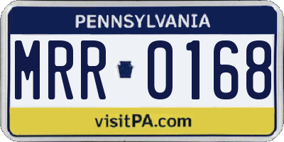 PA license plate MRR0168